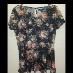 Forever 21 Floral Peplum Top